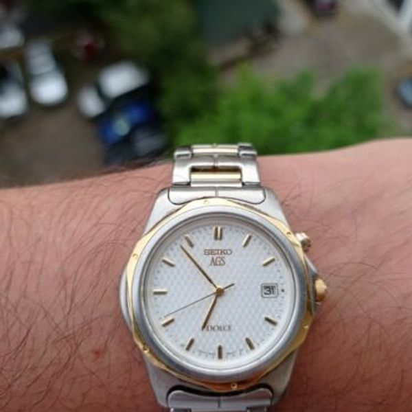 Seiko Dolce Ags Rare Mens Watch 18kt Gold Bezel 3m220a80 No Reserve WatchCharts