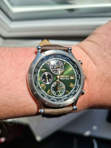 SEIKO Age of Discovery LIMITED EDITION SPL057P1 Green World Time