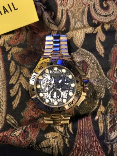 Invicta Men s Reserve Gold Excursion Skeleton Dial Chronograph