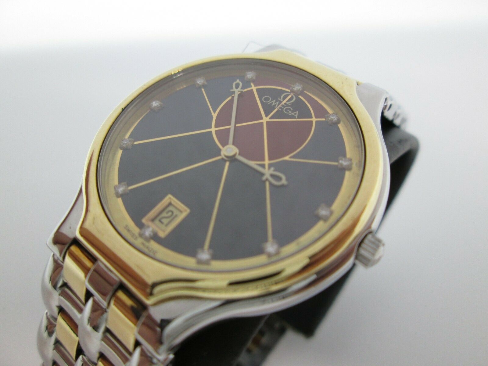 Vintage Men's Omega 1449/432 Deville Quartz SS & 18kt Gold watch w