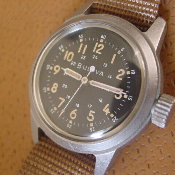 Vintage Bulova Military Issue Wrist Watch .... Type A - 17A ..... Cal ...