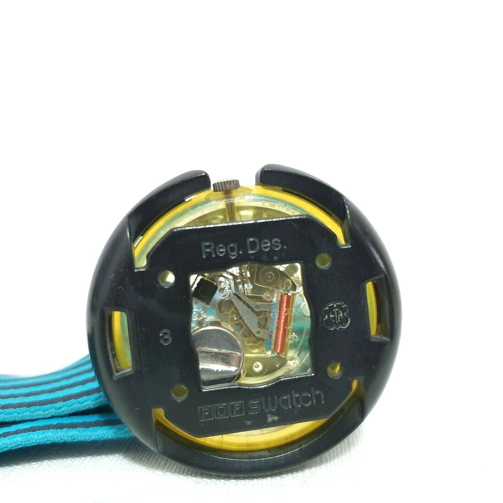 Pop Swatch AG 1988 Vintage Watch Reg Des Blue and Black