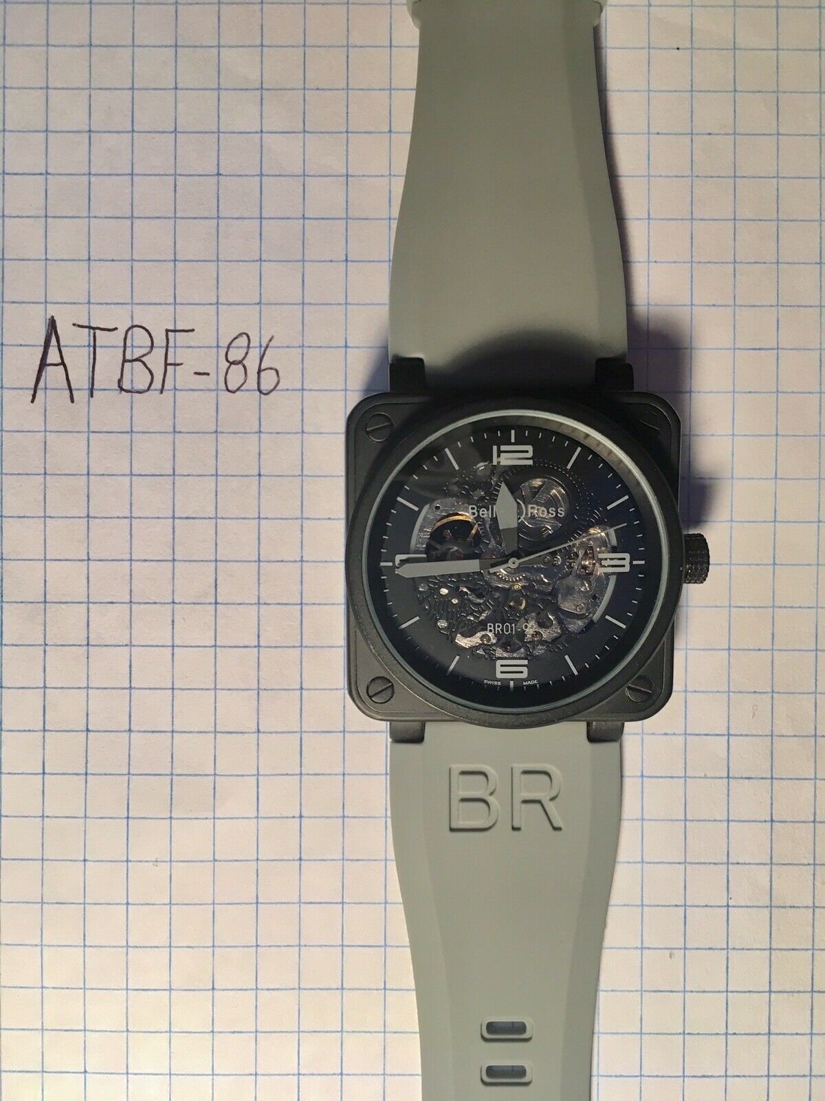 Bell and Ross BR01 92 SKELETON Automatic Wristwatch Rare And