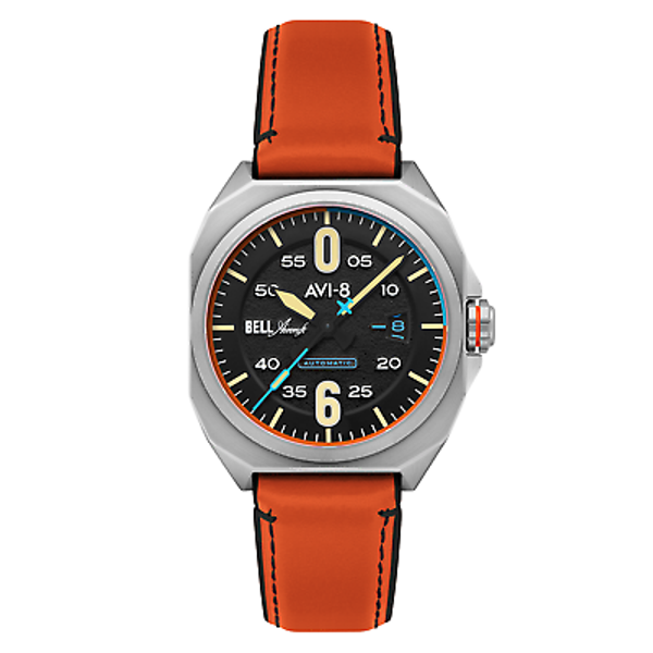AVI-8 Bell X-1 Machbuster – Orologio Automatico Uomo 41mm, Cassa In Acciaio, Cinturino In Pelle/gomma, Movimento Giapponese
