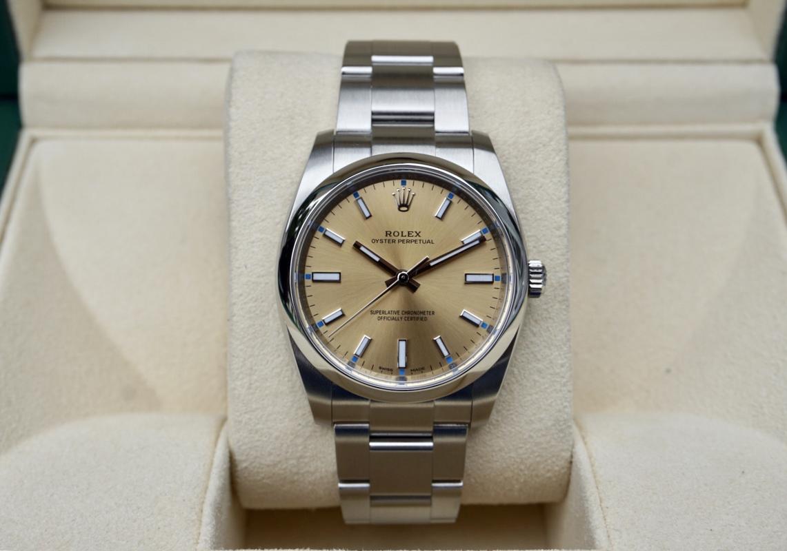 rolex oyster perpetual champagne