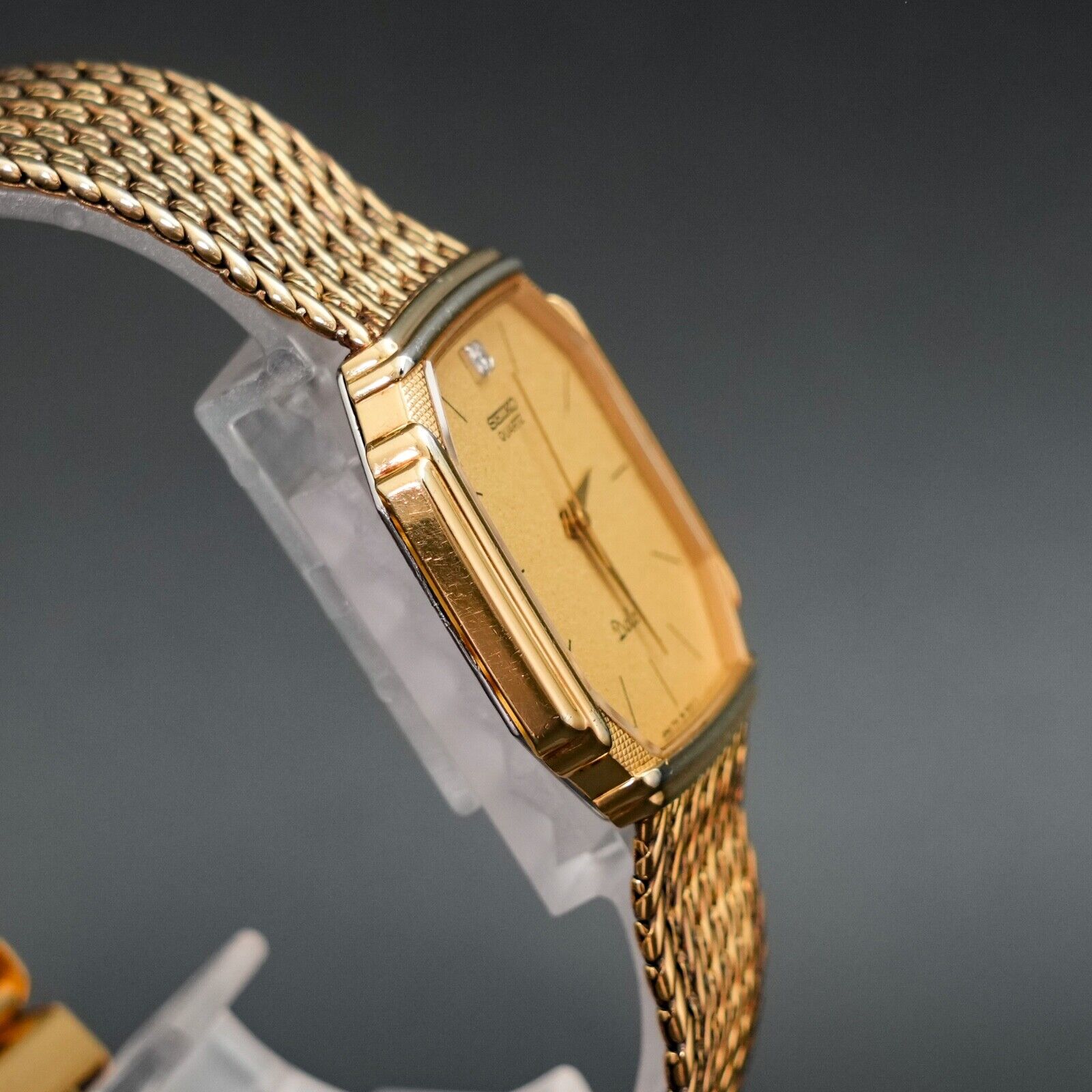 New Battery [N-MINT] SEIKO Dolce 7731-5000 1P Diamond Vintage Men