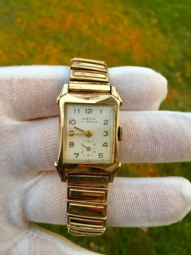 Vintage 10K Rose Gold Plated Mepa Watch Self Winding 17 Jewel 10kRGP Bracelet WatchCharts Marketplace