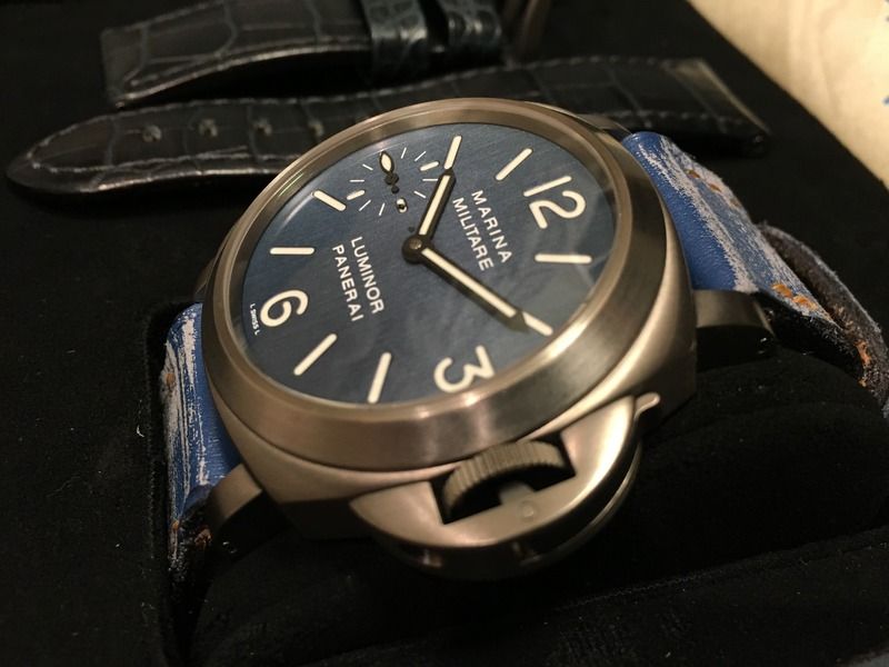 FS Panerai PAM 82 C 44mm Titanium Blue Dial Marina Militare