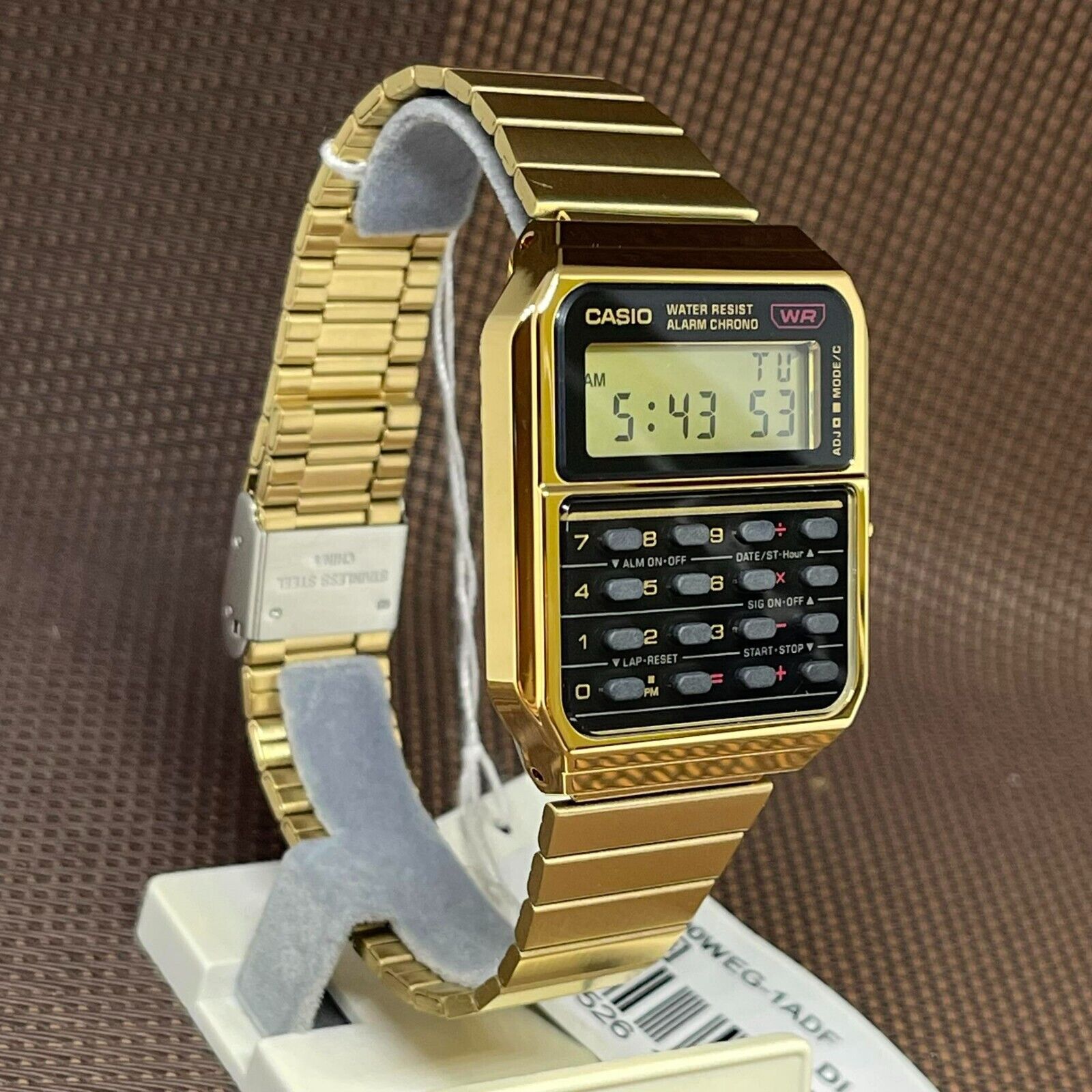 Casio Vintage CA-500WEG-1A Gold Stainless Steel Calculator Digital