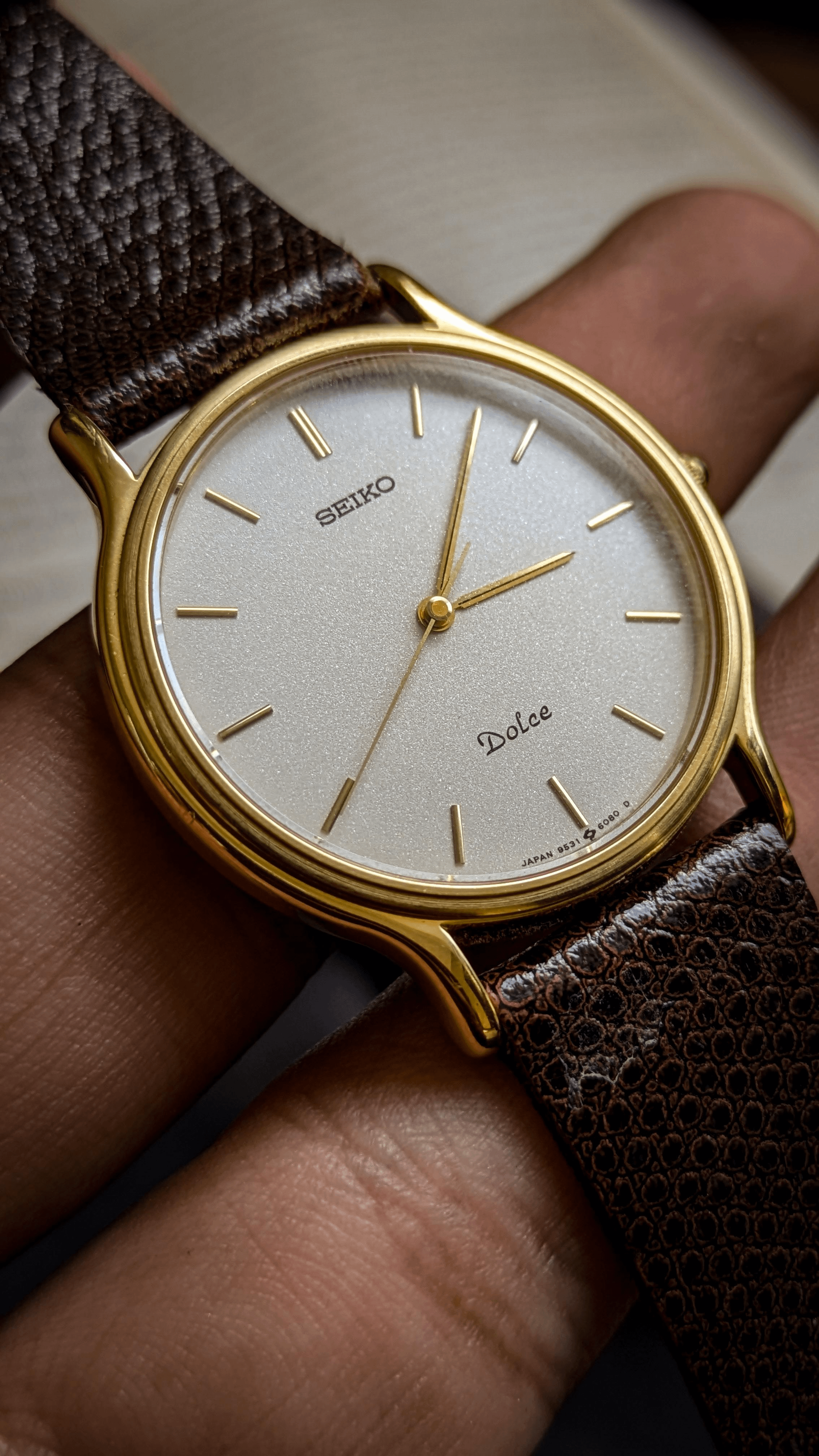 SEIKO セイコードルチェ メンズ腕時計 ゴールド文字盤 クラシック