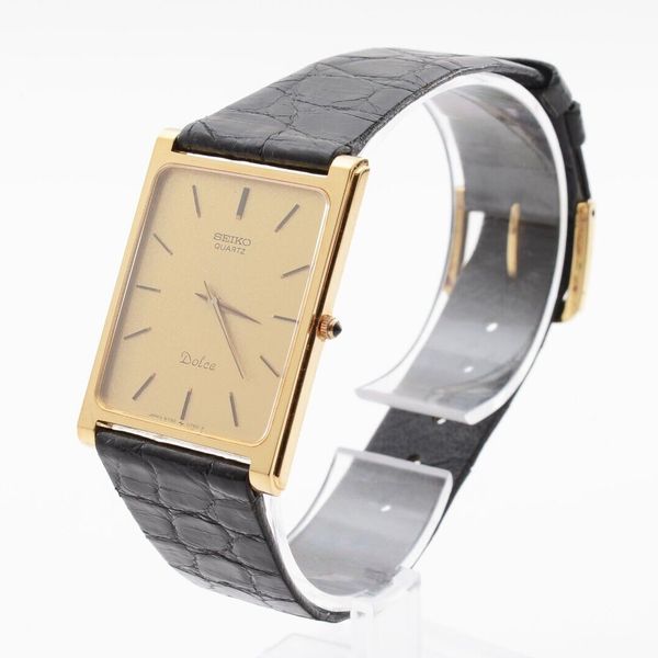 BOX [Near MINT] Vintage Seiko Dolce 6730-5530 Gold Dial Quartz