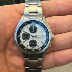 Seiko 7t92-OCCB panda dial vintage quartz chronograph