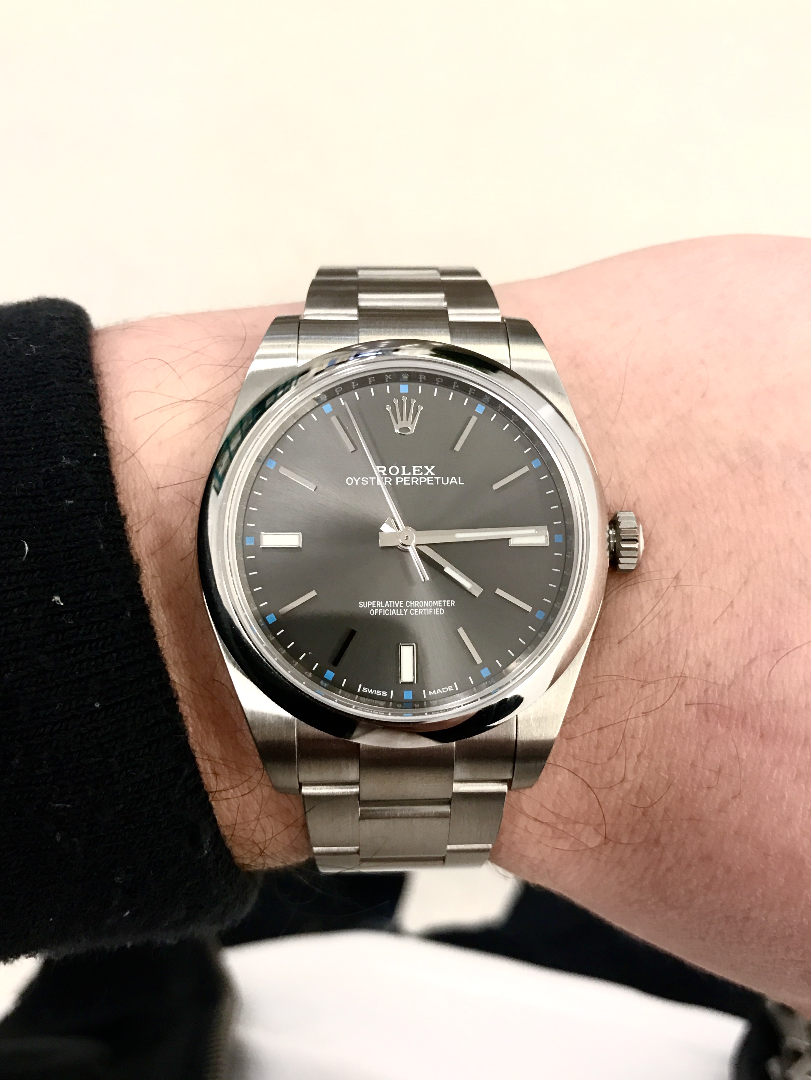 oyster perpetual rhodium dial