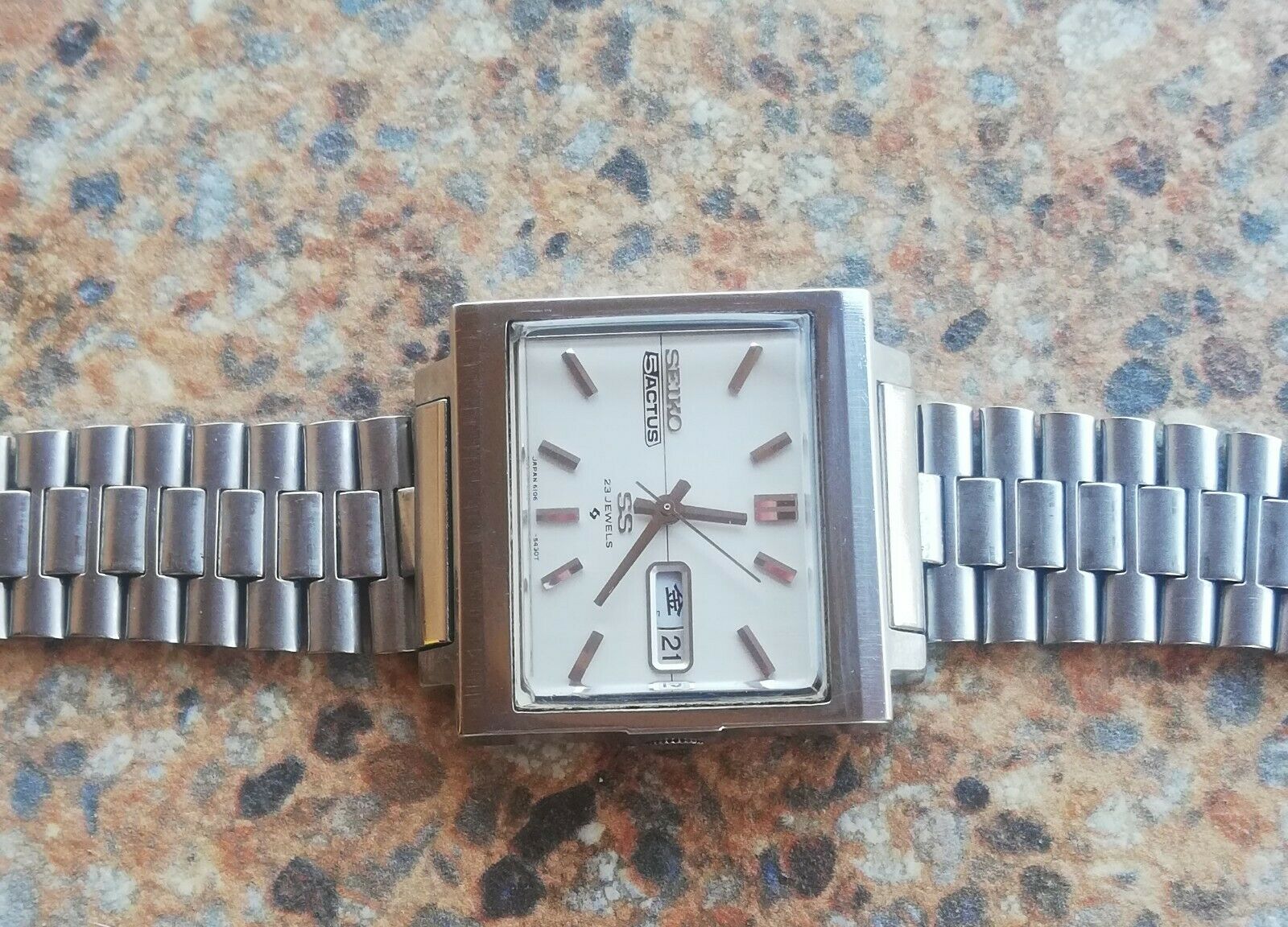 Vintage Seiko Actus SS 23 Jewels Auto 6106 5440 Kanji Square TV