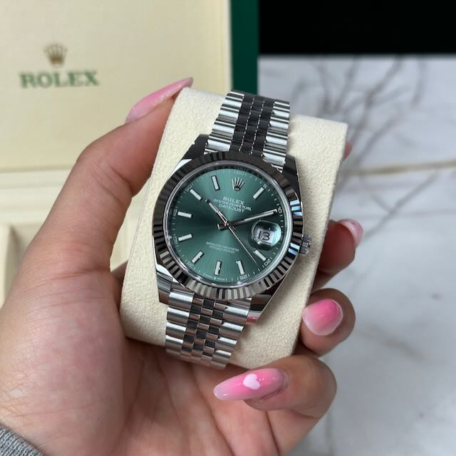 2024 Rolex Datejust 41mm Mint Green Dial 126334 Brand New Full Set   Ef8949b2 B6d1 4d44 9629 Ba0a335b9973 