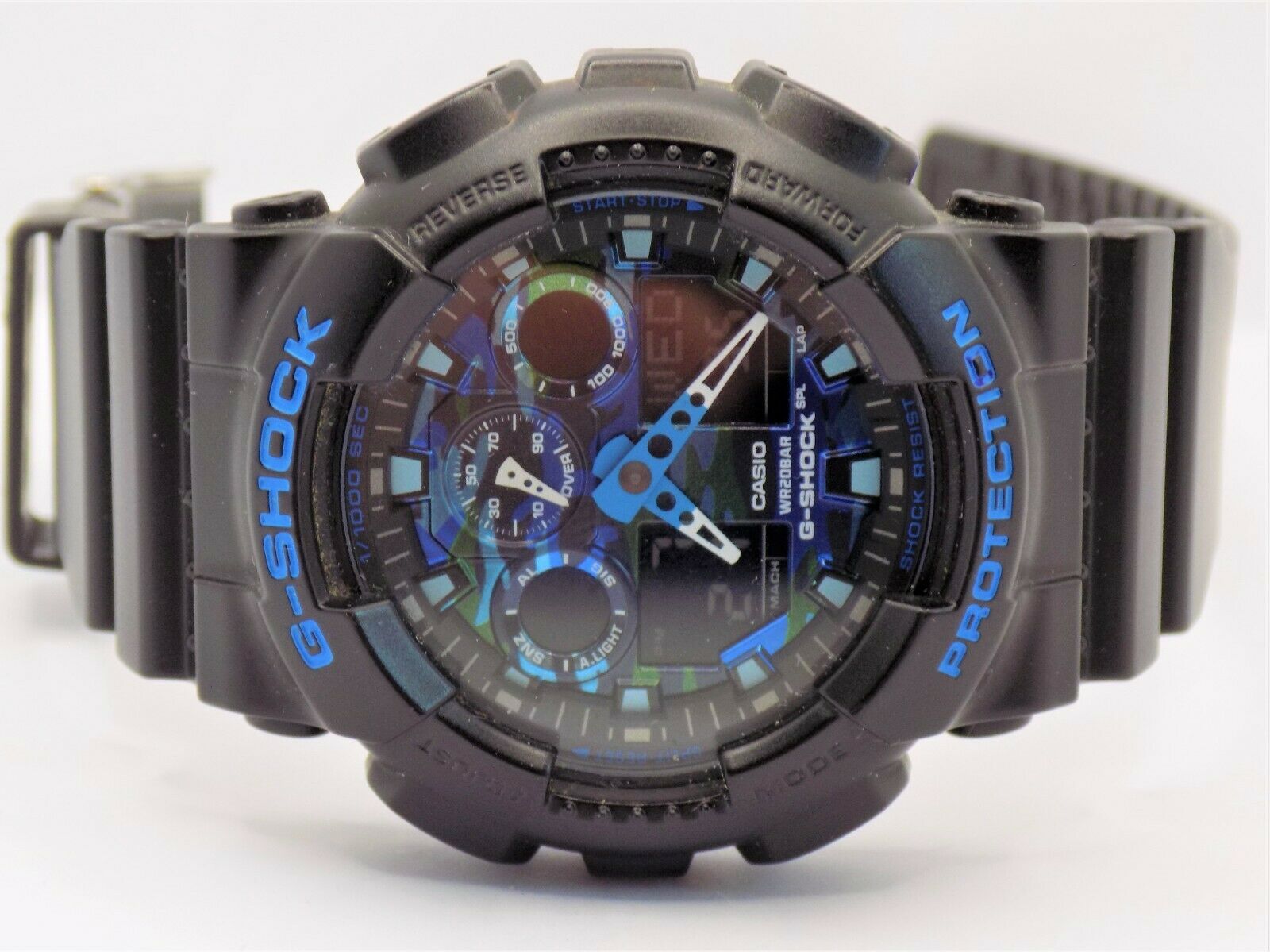 CASIO G-Shock Analog-Digital Black/Blue Camo | GA100CB-1A main image 0