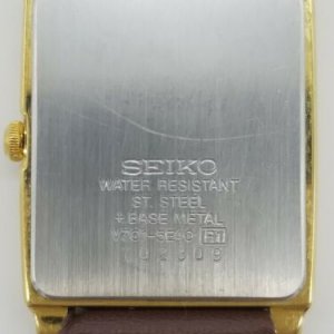 SEIKO セイコー V701-5E40 ヴィンテージ クォーツ 腕時計 Seiko Quartz Men's V701-5E40-R1 Gold Tone ,Lizard Band Watch