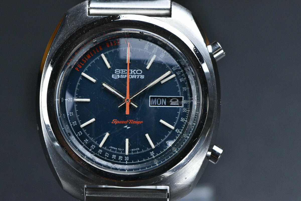 Seiko 5 Sports Speed Timer 7017-8000 Vintage Mens Watch Overhaul