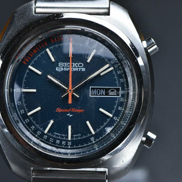 Seiko 5 Sports Speed Timer 7017-8000 Vintage Mens Watch Overhaul