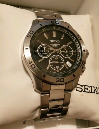 Vintage Seiko Chronograph 100M 6T63-00E0 Quartz Japan Made