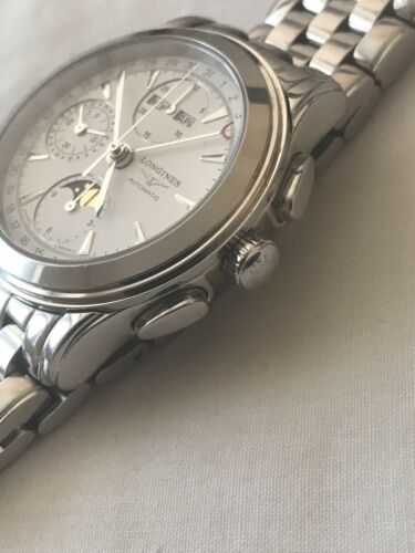 Mens Longines Flagship Chronograph Triple Date Moonphase Automatic