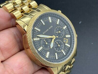 ねむりMICHAEL KORS×クロスボールチェーン カスタム腕時計 MICHAEL KORS MK-8629 CHRONOGRAPH 24 HOURS DUAL TIME DATE QUARTZ