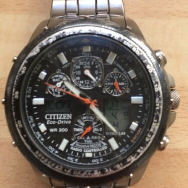 CITIZEN SKYHAWK, ECO DRIVE, WR 200, U600 SO49661 HST, TITANIUM WATCH
