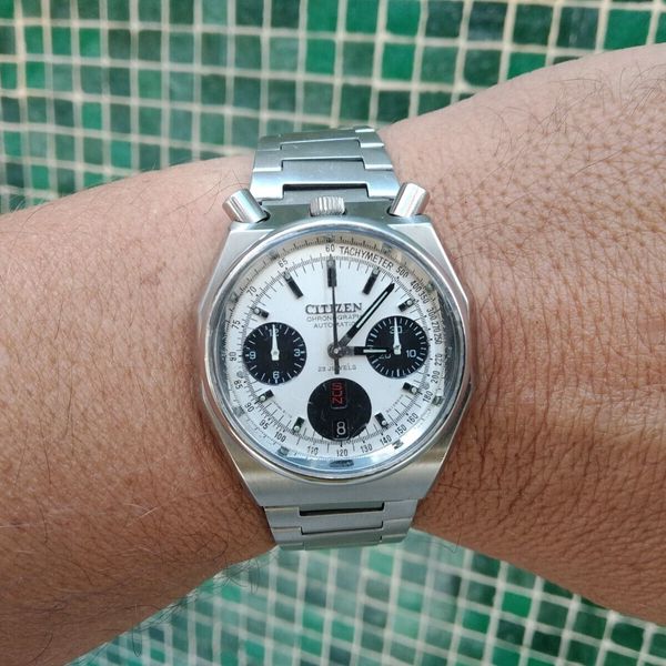 Citizen 8110 Panda Octagon Bullhead 67-9353 Automático Cronógrafo