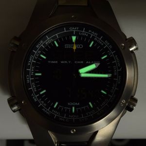 Serviced Seiko Sportura Titanium World Time Watch H023-00D0 Ana