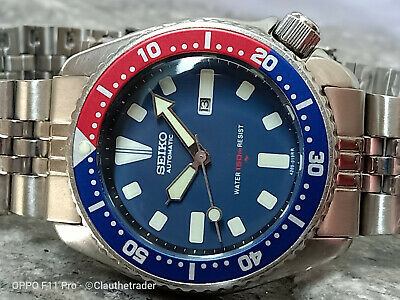 VINTAGE SEIKO DIVER 4205-0156 BLUE MOD AUTOMATIC