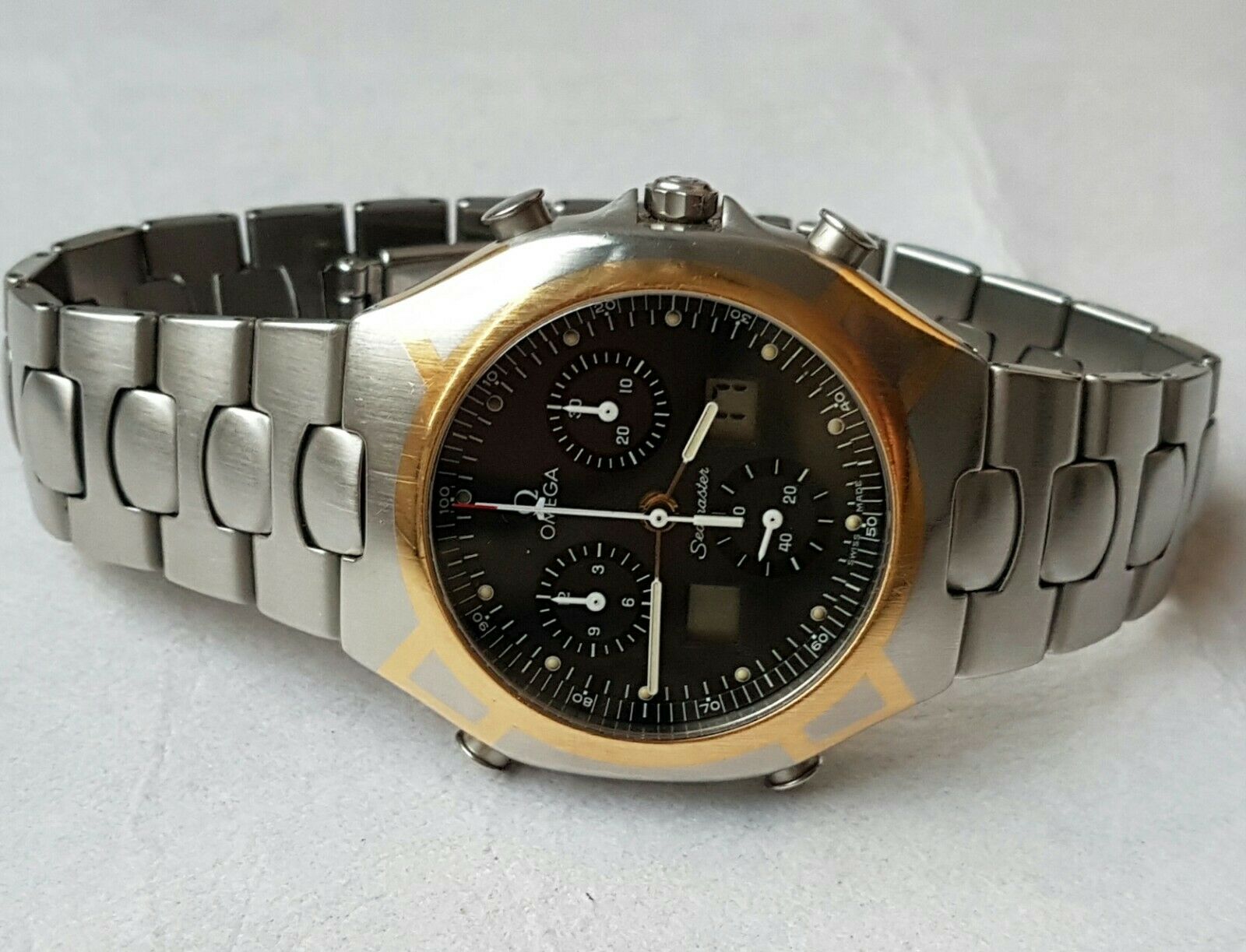 1990 Omega Seamaster Polaris 386.0822-1 18k Gold & Steel Date 32MM papers and reciept main image 0