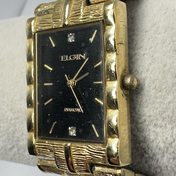 Elgin Diamond FG007N New Battery Mens Watch 25MM 8