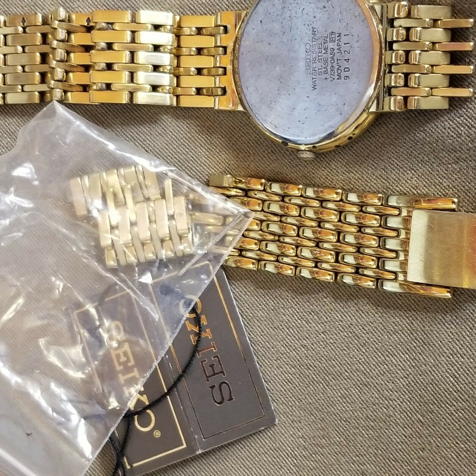 SEIKO Gold Tone Quartz Watch Model V739-OA59 Used