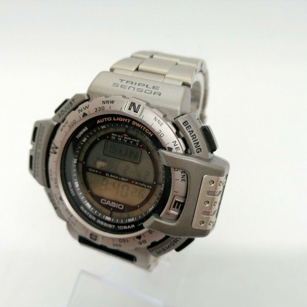 CASIO PROTREK PRT-411 純正メタル 名機 CASIO PROTREK PRT-411 Titanium Free Shipping from Japan