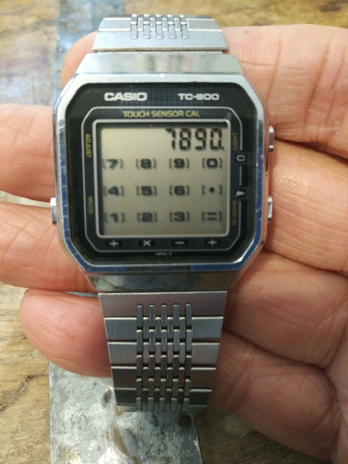 Casio TC-600 Calculator Alarm Chronograph LCD Watch store Original Bracelet