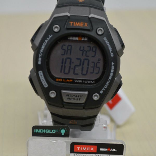 NEW Timex T5K821, Men's Ironman 30Lap Resin Watch, Alarm, Indiglo, Chronograph WatchCharts