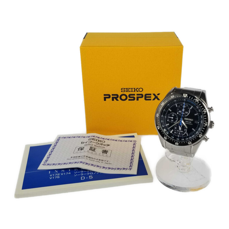 Used] [Men] SEIKO PROSPEX SBDL005 V172-0AD0 Seiko Prospex Speedmaster  Chronograph Size: Case width approx. 42 x 42 mm Arm circumference approx.  16 cm Color: Black / Silver Manyo Net store | WatchCharts Marketplace