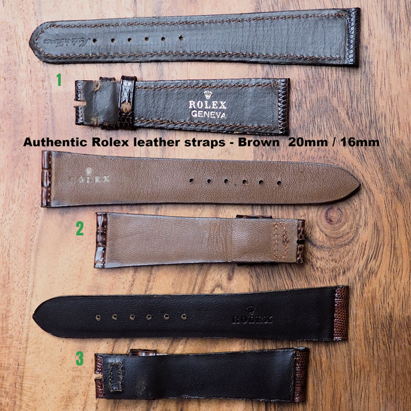 Authentic rolex leather on sale strap