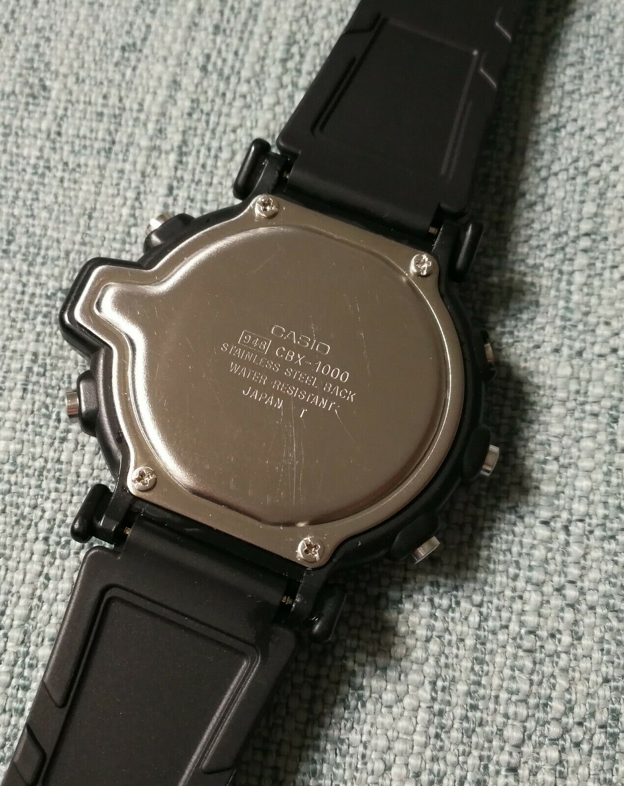 vintage casio cbx-1000 1/1000 second chrono alarm lcd watch japan 