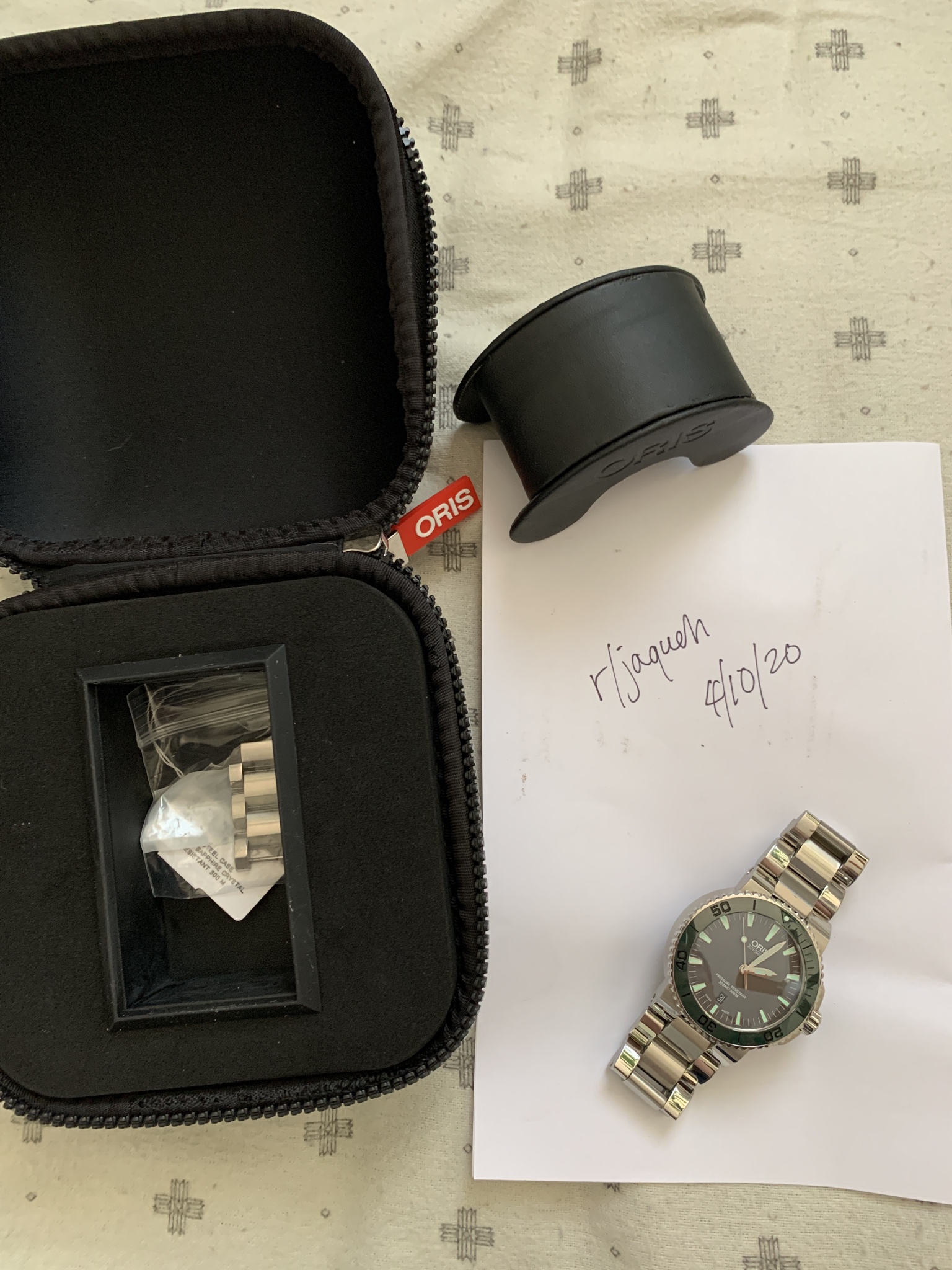 WTS Oris Aquis Grey Green 43mm Kermit Reduced to 775 WatchCharts