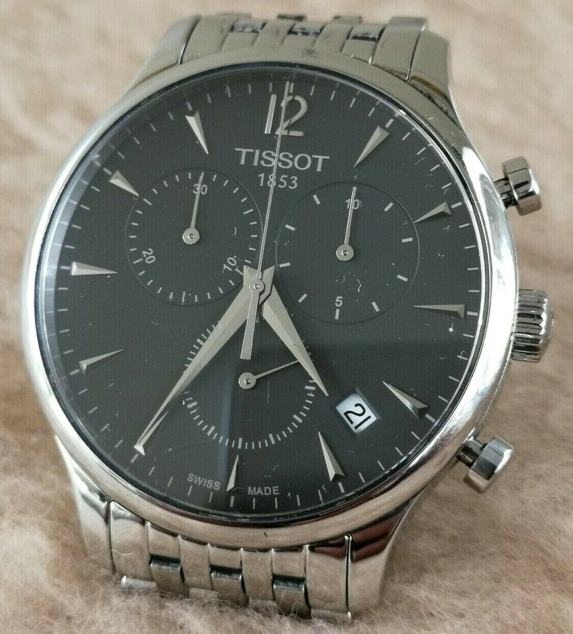 TISSOT T063617 A 1/10th Second CHRONOGRAPH St. Steel Quartz