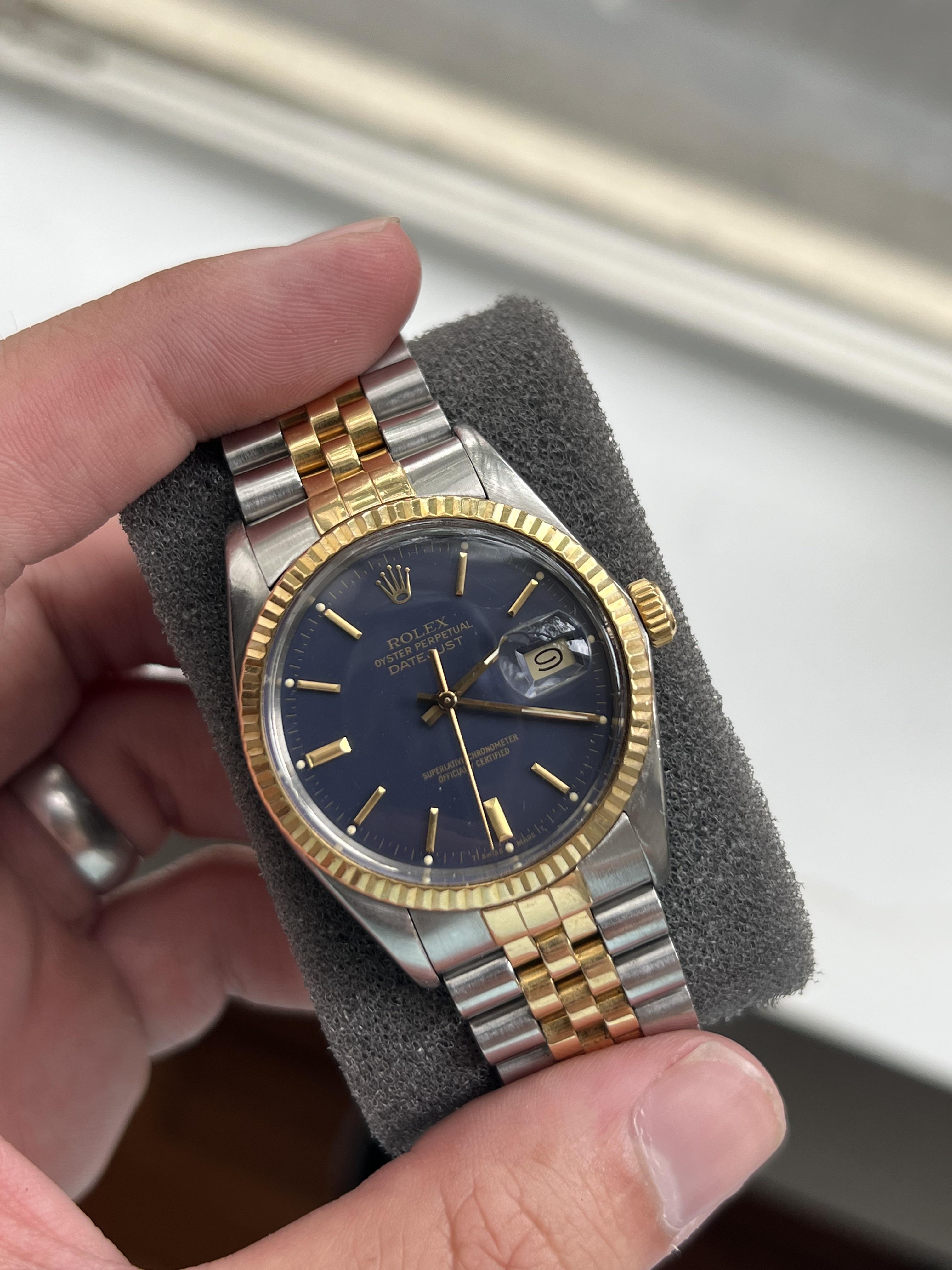 WTS 1986 Rolex Datejust 16013 Purple Blue Dial w box