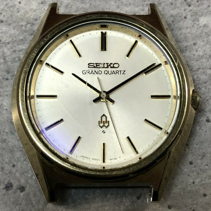 Vintage 1976 SEIKO GRAND QUARTZ 4840-8041 Cap Gold Mens Watch from