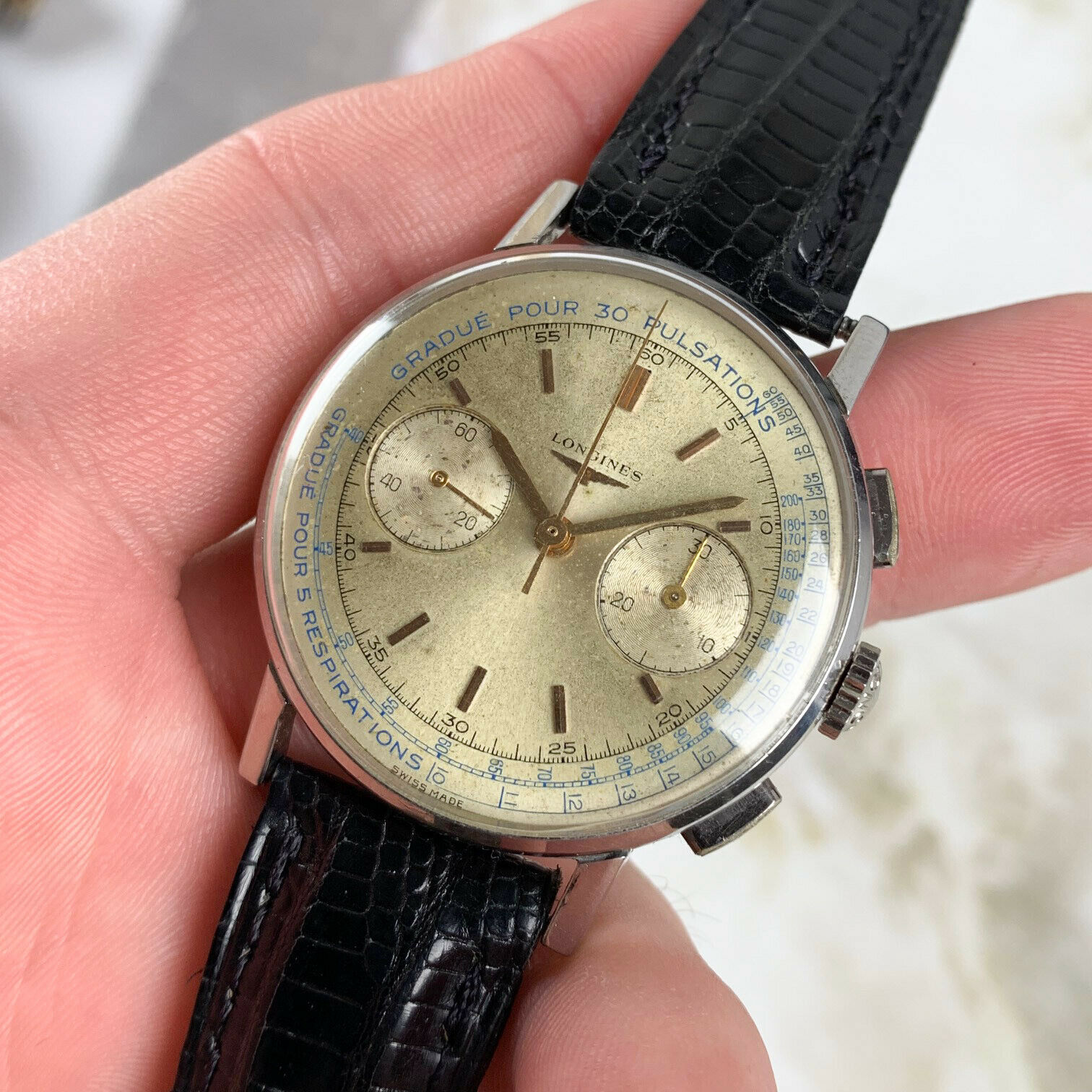 Vintage Longines 30CH Chronograph Pulsation Ref. 7412 2 Wristwatch