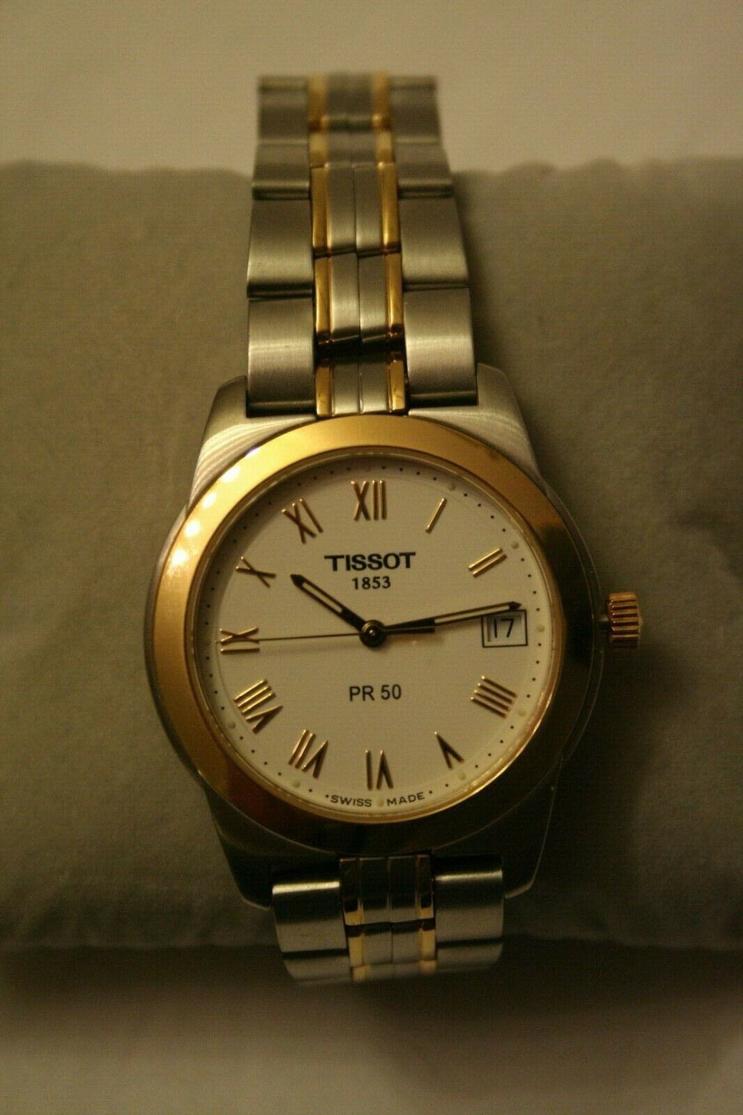 Tissot 1853 PR50 J336 436K Two Tone Quartz Watch w Box Manual