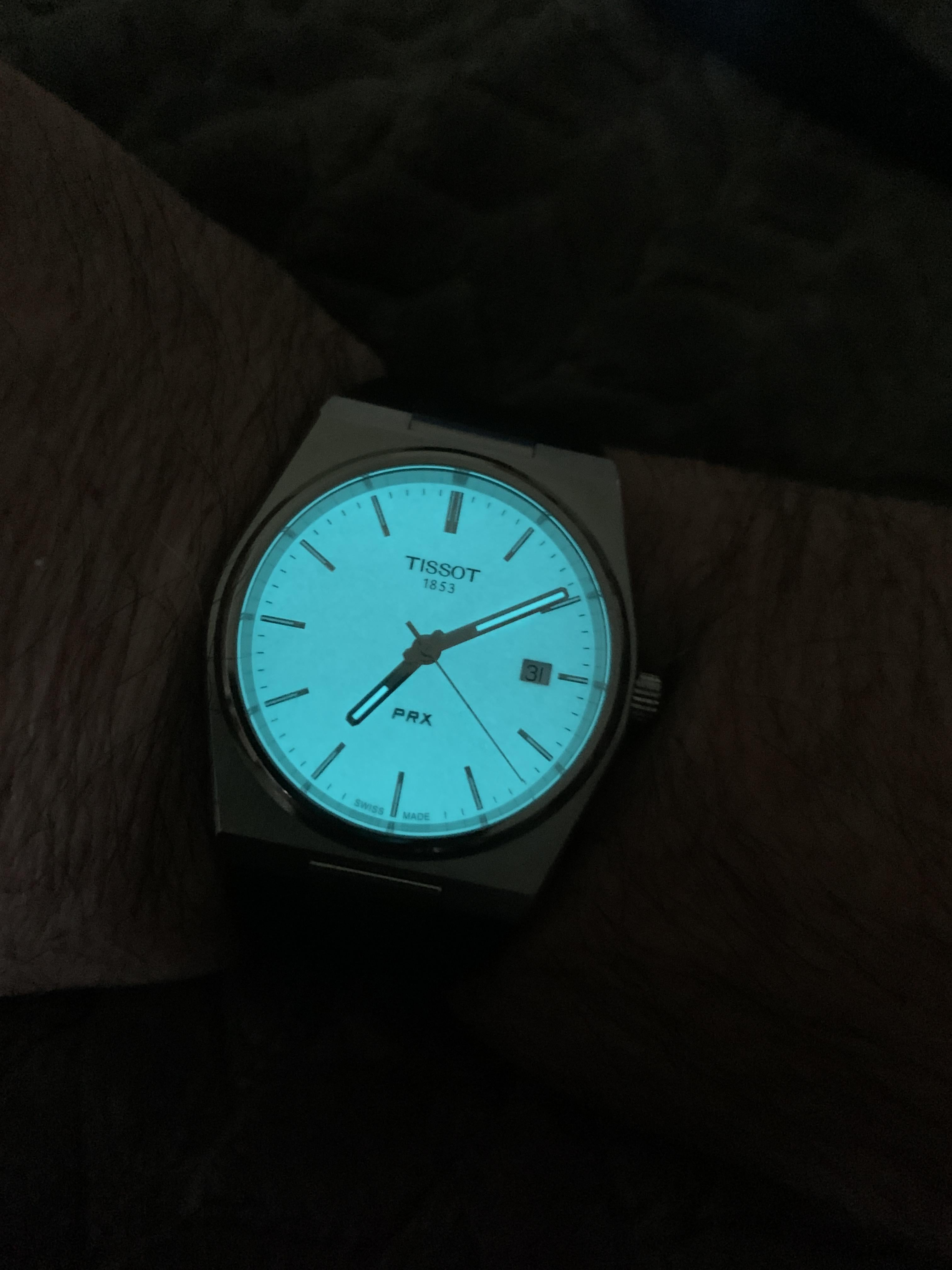 WTS TISSOT PRX 40MM QUARTZ FULL LUME ON TISSOT LEATHER STRAP