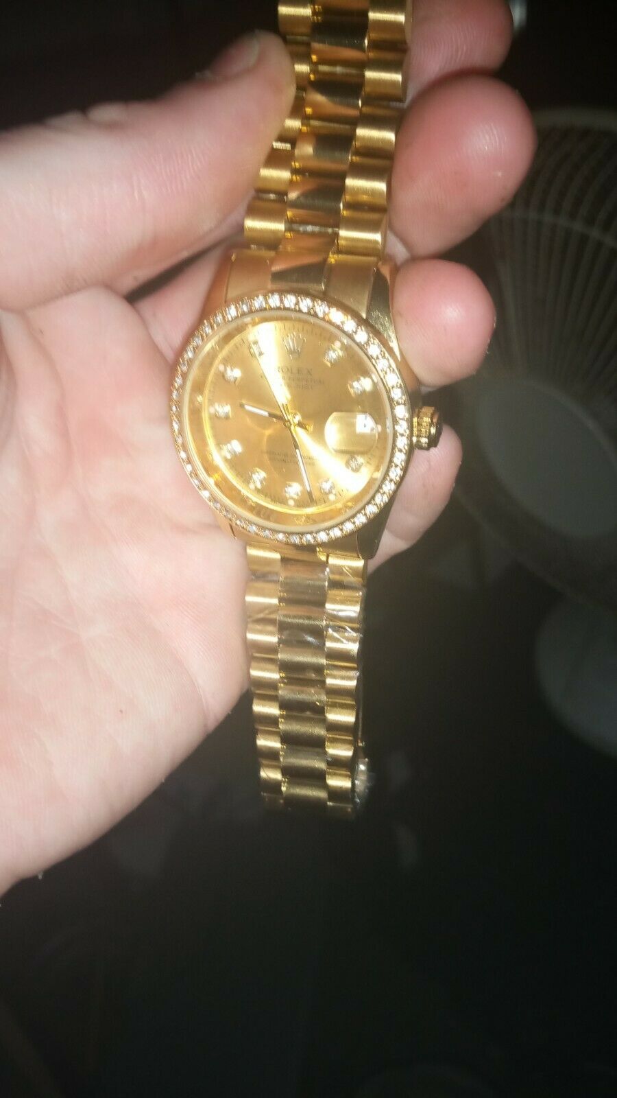 Rolex Date just Oyster Perpetual 18k Gold 61233. geneva swiss made