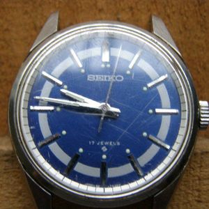 Vintage Seiko 66 7109 Dark Blue Dial Mens Watch 17 Jewels No Band