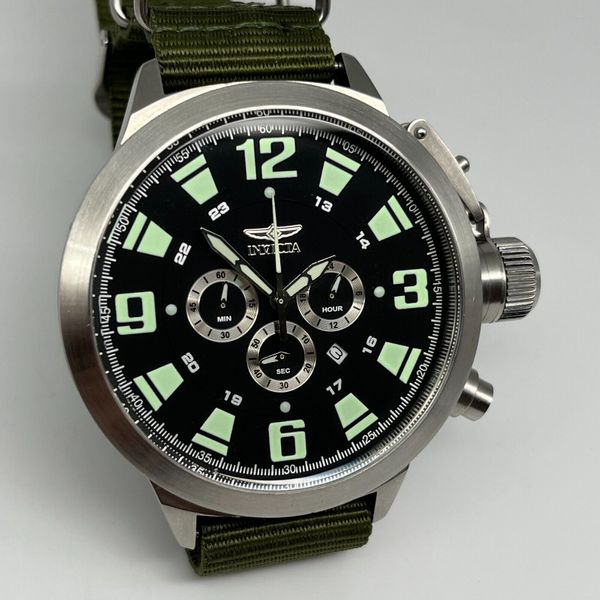 Invicta 2643 CHronograph Date Nato Strap Oversized 52mm Men's Watch ...