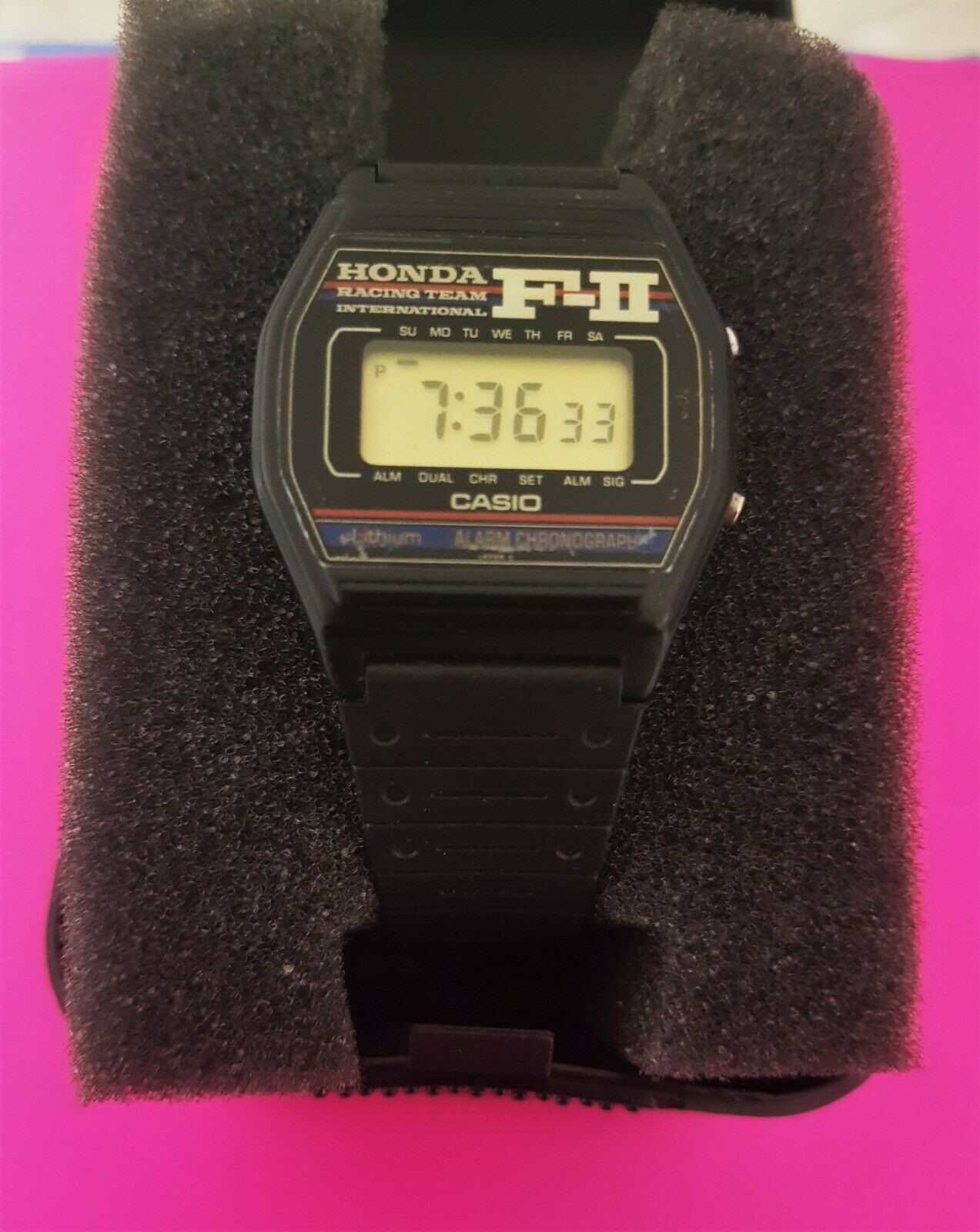 Vintage Casio F-85 HONDA RACING , FORMULA 2 style Wrist Watch from